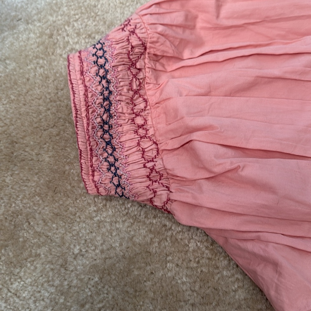 NWOT Free People Where We Meet Smocked Blouse Top Size L. NWOT - Picture 5 of 10